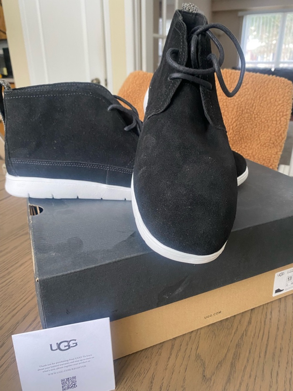 UGG Mens Black Suede High-Top Sneakers - Picture 5 of 6